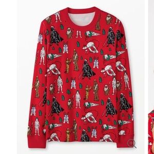 Hanna Andersson Star Wars Holiday Print Pajama Top Medium Family Pajamas